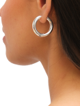 Jon Richard Waterproof Large Chubby Hoop Earrings, Silver
