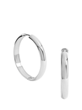 Jon Richard Waterproof Large Flat Surface Hoop Earrings, Silver