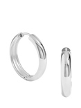 Jon Richard Waterproof Medium Flat Surface Hoop Earrings, Silver