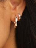 Jon Richard Waterproof Small Chubby Hoop Earrings, Silver
