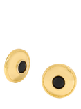 Jon Richard Statement Polished Jet Round Earrings, Gold