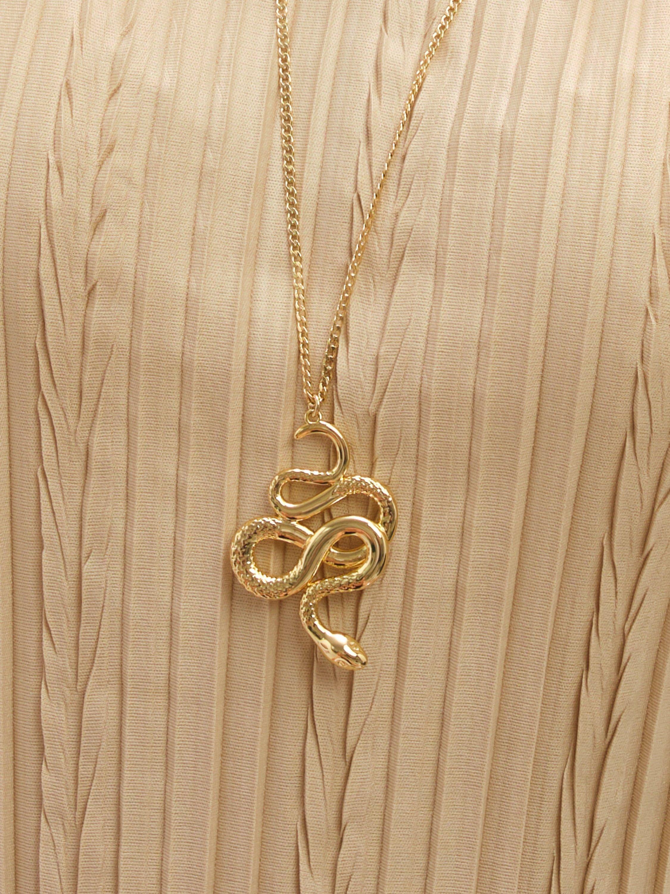 Product image 4 of 5, which shows Jon Richard Gold Plated Snake Long Pendant