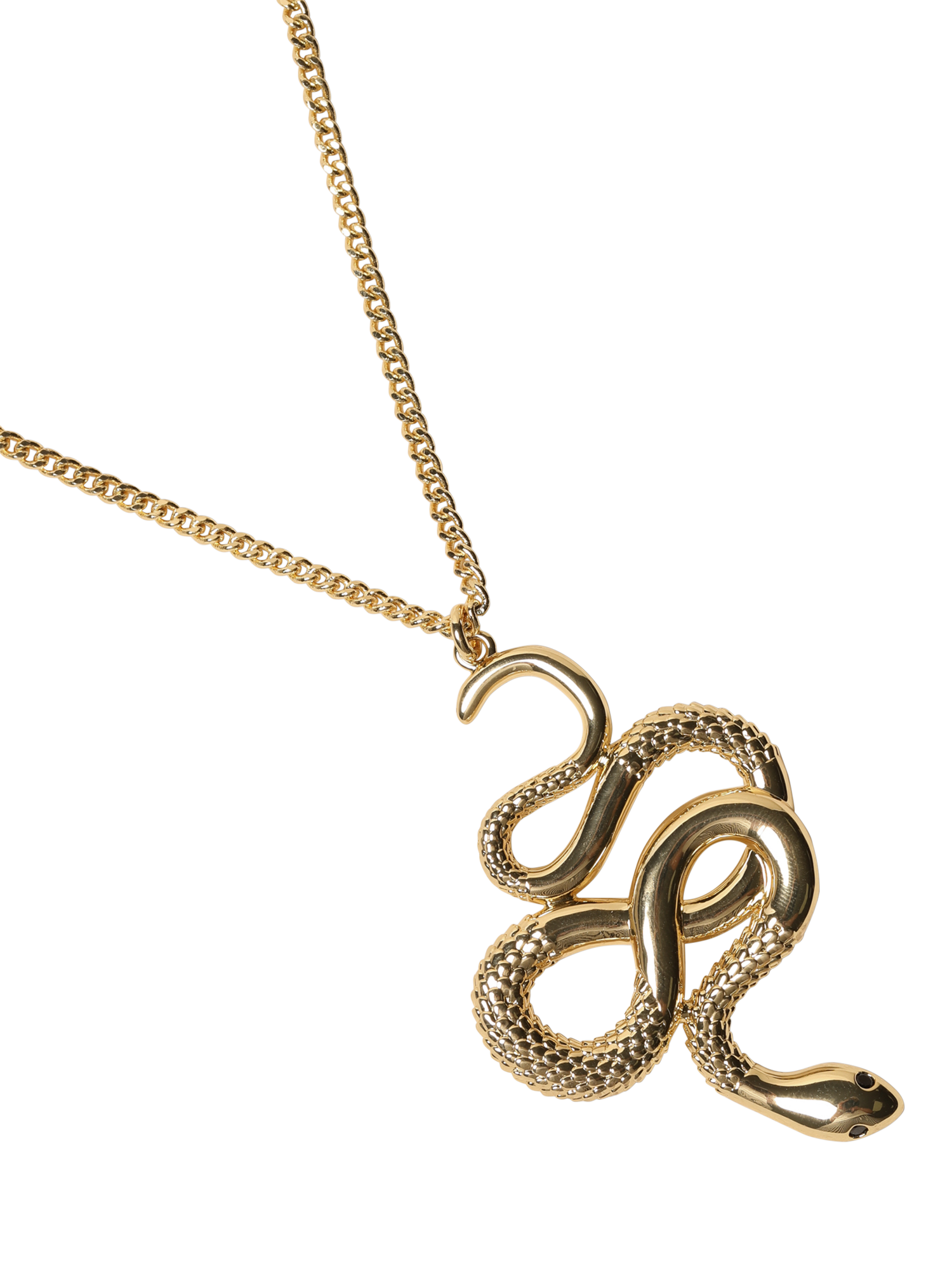 Product image 5 of 5, which shows Jon Richard Gold Plated Snake Long Pendant