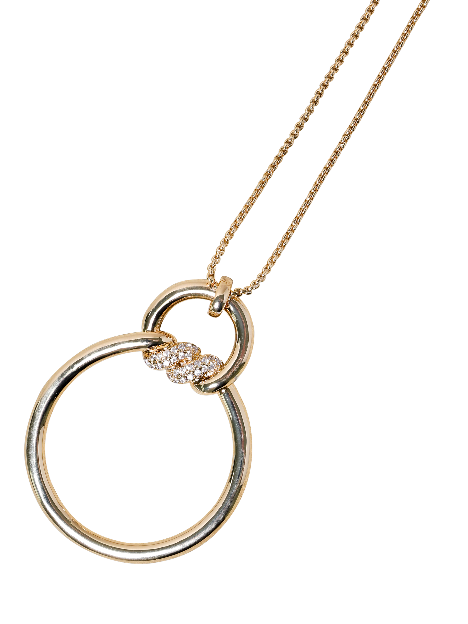 Product image 3 of 3, which shows Jon Richard Pave Long Chain Pendant Necklace, Gold Plated