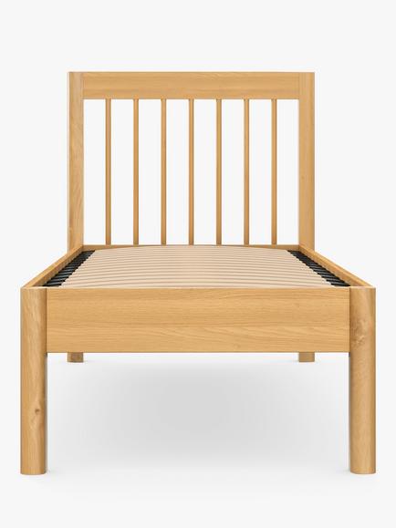 John Lewis Spindle Bed Frame, Single, Oak - view 2, Oak
