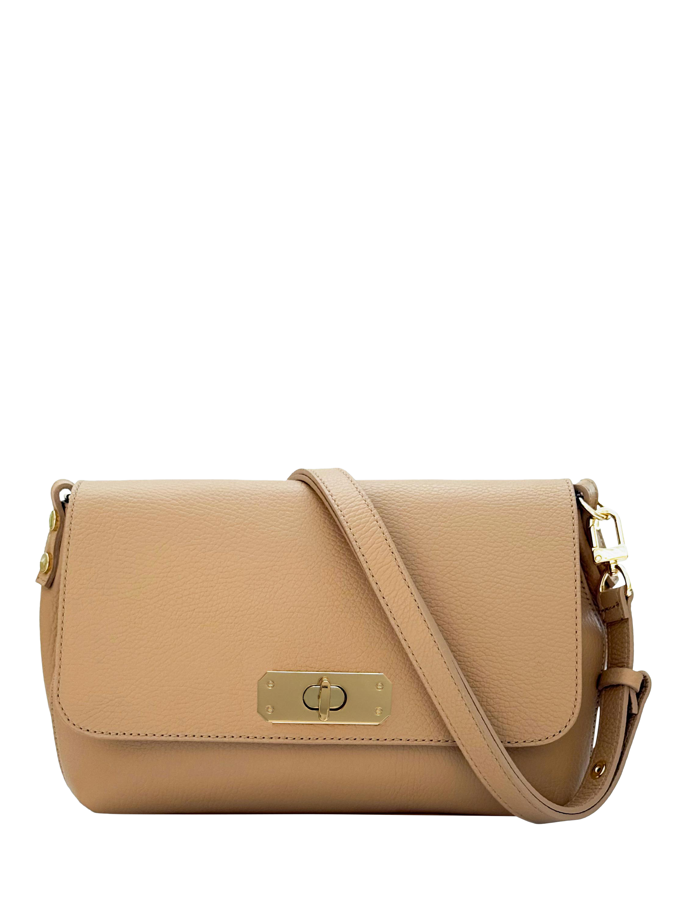 Apatchy London Maisie Leather Maxi Shoulder Bag, Sand