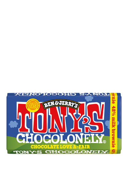 Tony's Chocolonely Milk Brownie Dark Chocolate Bar, 180g, Multi Multi