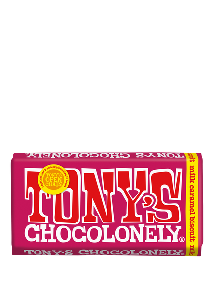 Tony's Chocolonely Caramel Biscuit Milk Chocolate Bar, 180g, Multi Multi