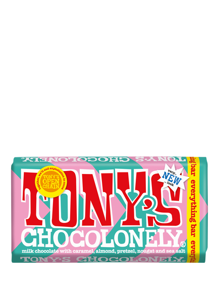 Tony's Chocolonely Everything Milk Chocolate Bar, 180g, Multi Multi