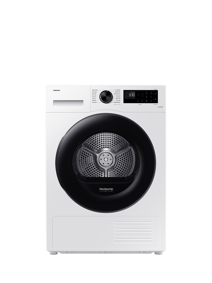 Samsung DV90CGC0A0AEEU Freestanding Heat Pump Tumble Dryer, 9kg Load, White, White