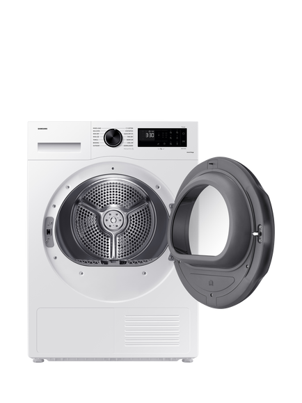 Samsung DV90CGC0A0AEEU Freestanding Heat Pump Tumble Dryer, 9kg Load, White - view 2, White
