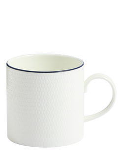 Wedgwood Gio Blue Line Bone China Mug, 330ml, White, White Multi White