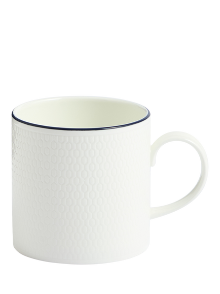 Wedgwood Gio Blue Line Bone China Mug, 330ml, White, White Multi White