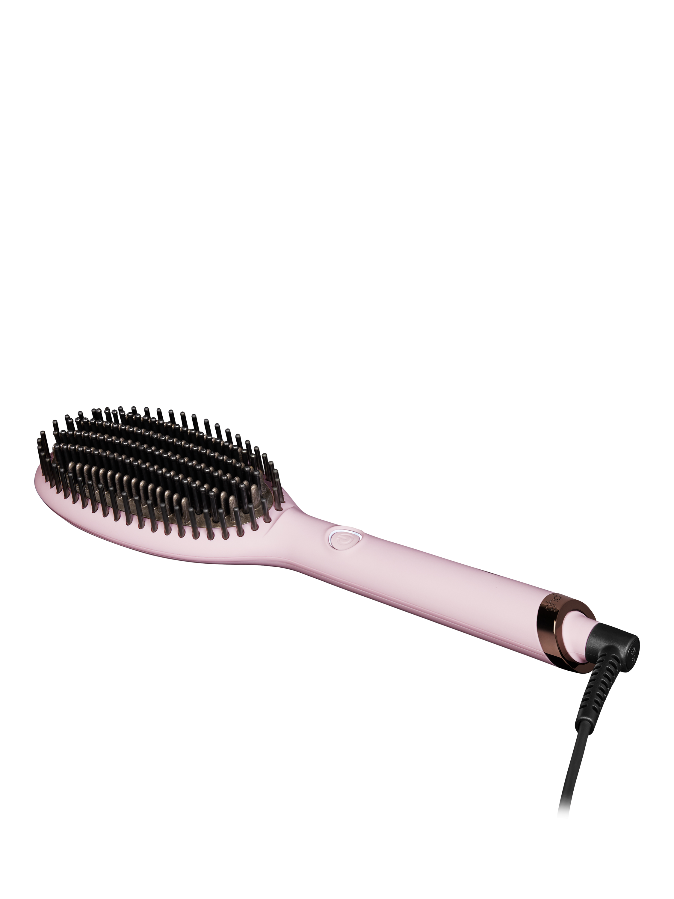 Product image 1 of 1, which shows ghd Glide Charity Limited Edition Smoothing Hot Brush with Matching Heat-Resistant Bag & Mat, Pink