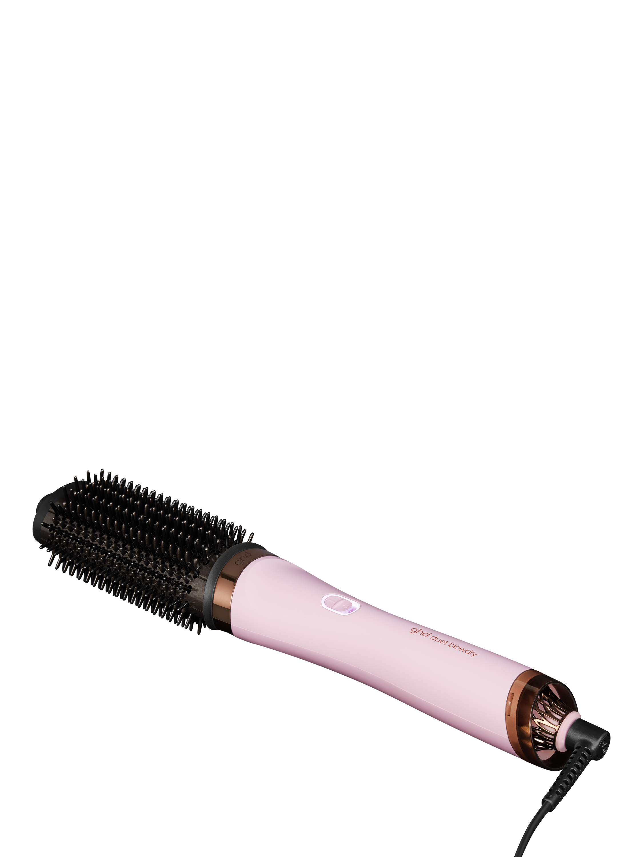 Product image 1 of 1, which shows ghd Duet Blowdry Charity Limited Edition Hair Dryer Brush with Matching Heat-Resistant Bag & Mat, Pink
