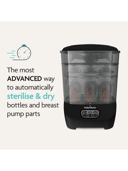 Baby Brezza Baby Bottle Steriliser and Dryer, Black - view 2, Black