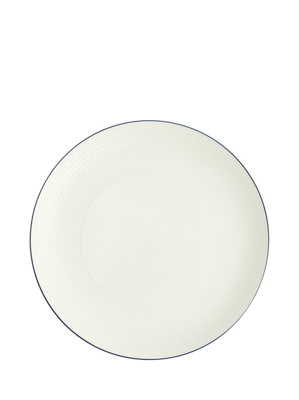 Wedgwood Gio Blue Line Bone China Dinner Plate, 28cm, White, White Multi White