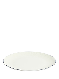 Wedgwood Gio Blue Line Bone China Dinner Plate, 28cm, White - view 2, White Multi White