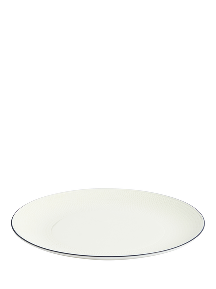 Wedgwood Gio Blue Line Bone China Dinner Plate, 28cm, White - view 2, White Multi White