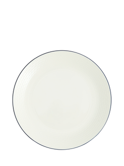 Wedgwood Gio Blue Line Bone China Side Plate, 24cm, White, White Multi White