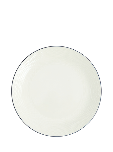 Wedgwood Gio Blue Line Bone China Side Plate, 24cm, White, White Multi White