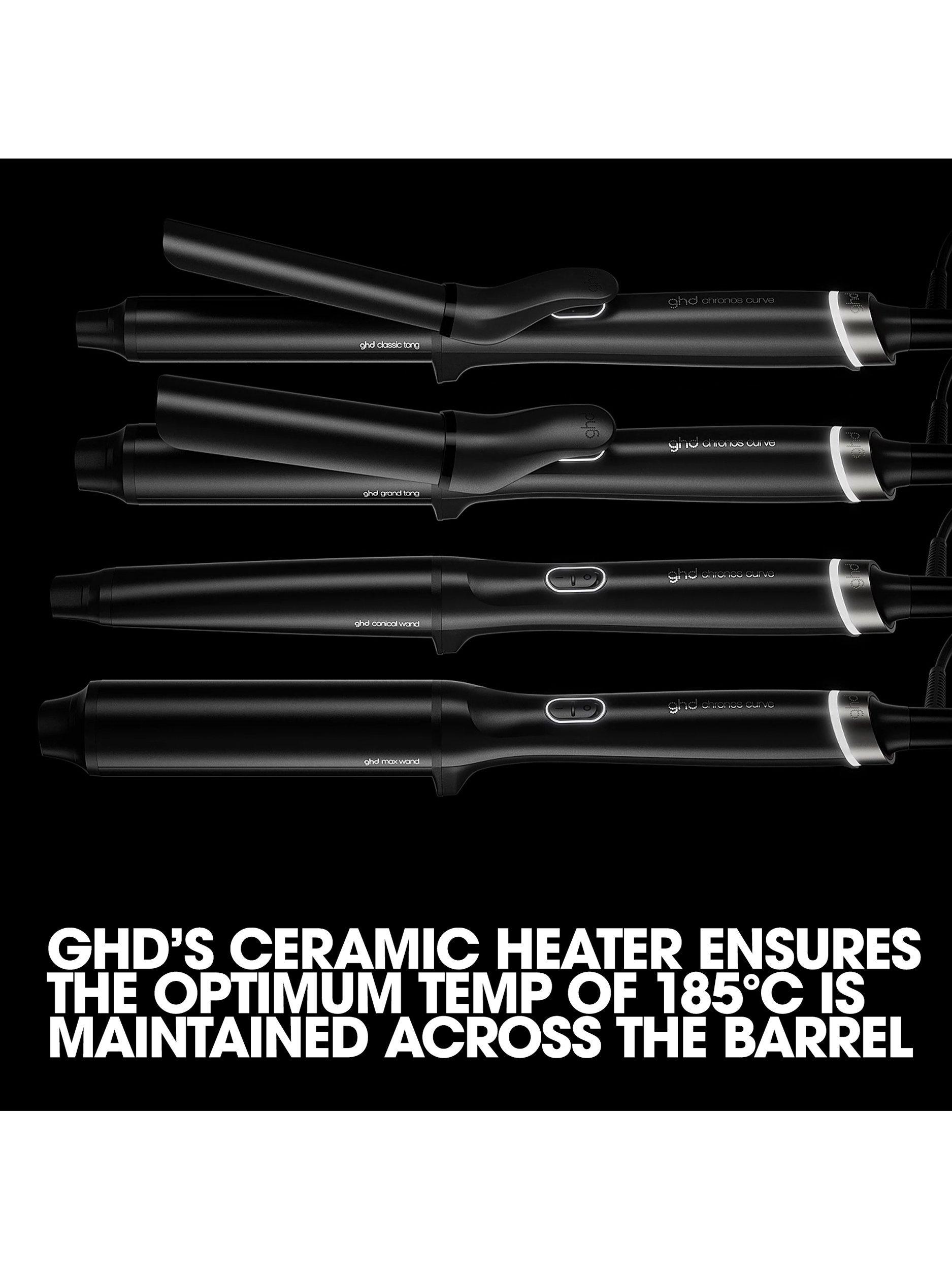 Product image 8 of 8, which shows ghd Chronos Curve Max Wand 38mm Hair Curler, Black