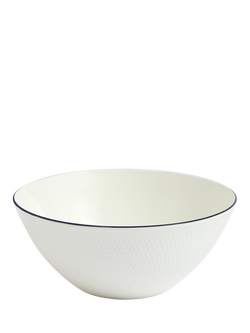 Wedgwood Gio Blue Line Bone China Cereal Bowl, 16cm, White, White Multi White