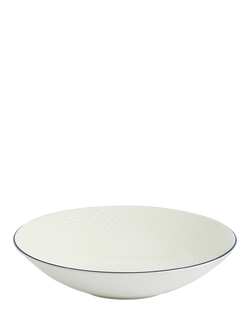 Wedgwood Gio Blue Line Bone China Pasta Bowl, 23cm, White, White Multi White