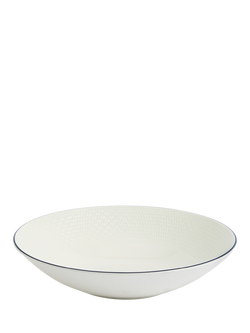 Wedgwood Gio Blue Line Bone China Pasta Bowl, 23cm, White - view 2, White Multi White