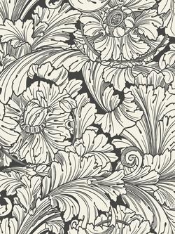 Cole & Son Acanthus Wallpaper, Soot & Snow