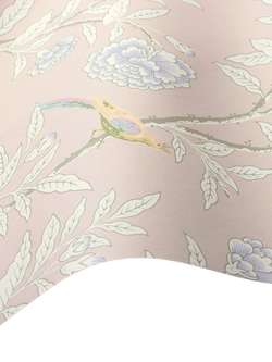 Cole & Son Roseberry with Birds Wallpaper - view 2, Shell Pink