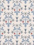 Cole & Son Strawberry Wallpaper, China Blue On Cream