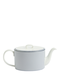 Wedgwood Gio Pinstripe Bone China Teapot, 940ml, White/Blue, White White