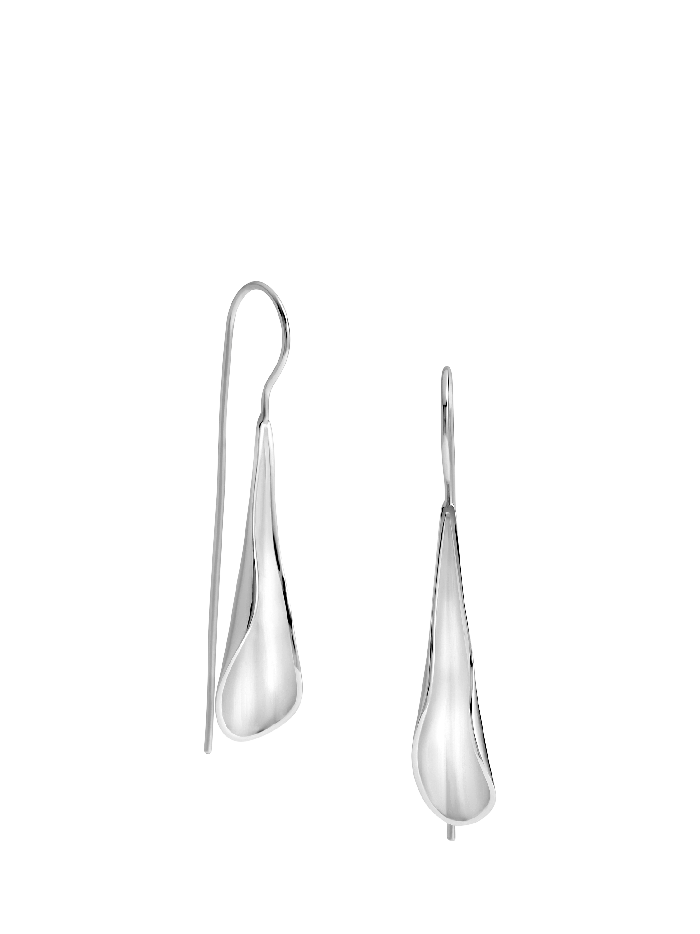 Product image 1 of 1, which shows Simply Silver Polished Curved Fishook Drop Earrings