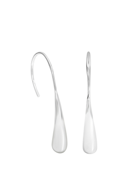 Simply Silver Polished Fishook Drop Earrings, Silver