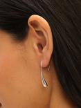 Simply Silver Polished Fishook Drop Earrings