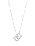 Simply Silver Pave Clover Interlink Necklace, Silver