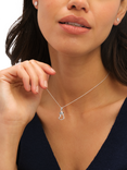 Simply Silver Polished Cubic Zirconia Open Heart Graduation Pendant