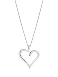 Simply Silver Polished Open Heart Pendant, Silver