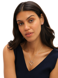 Simply Silver Polished Open Heart Pendant, Silver