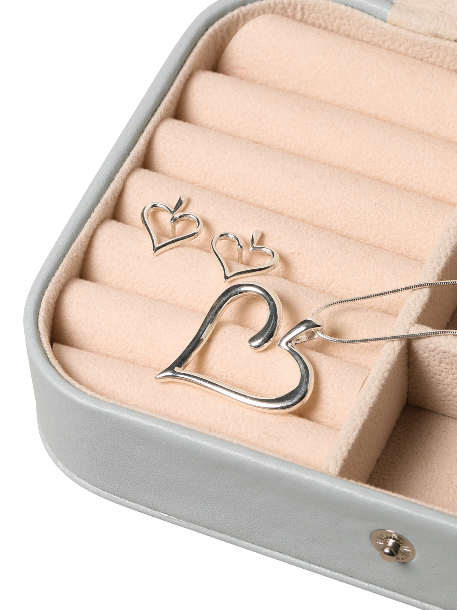 Product image 3 of 5, which shows Simply Silver Polished Open Heart Pendant, Silver