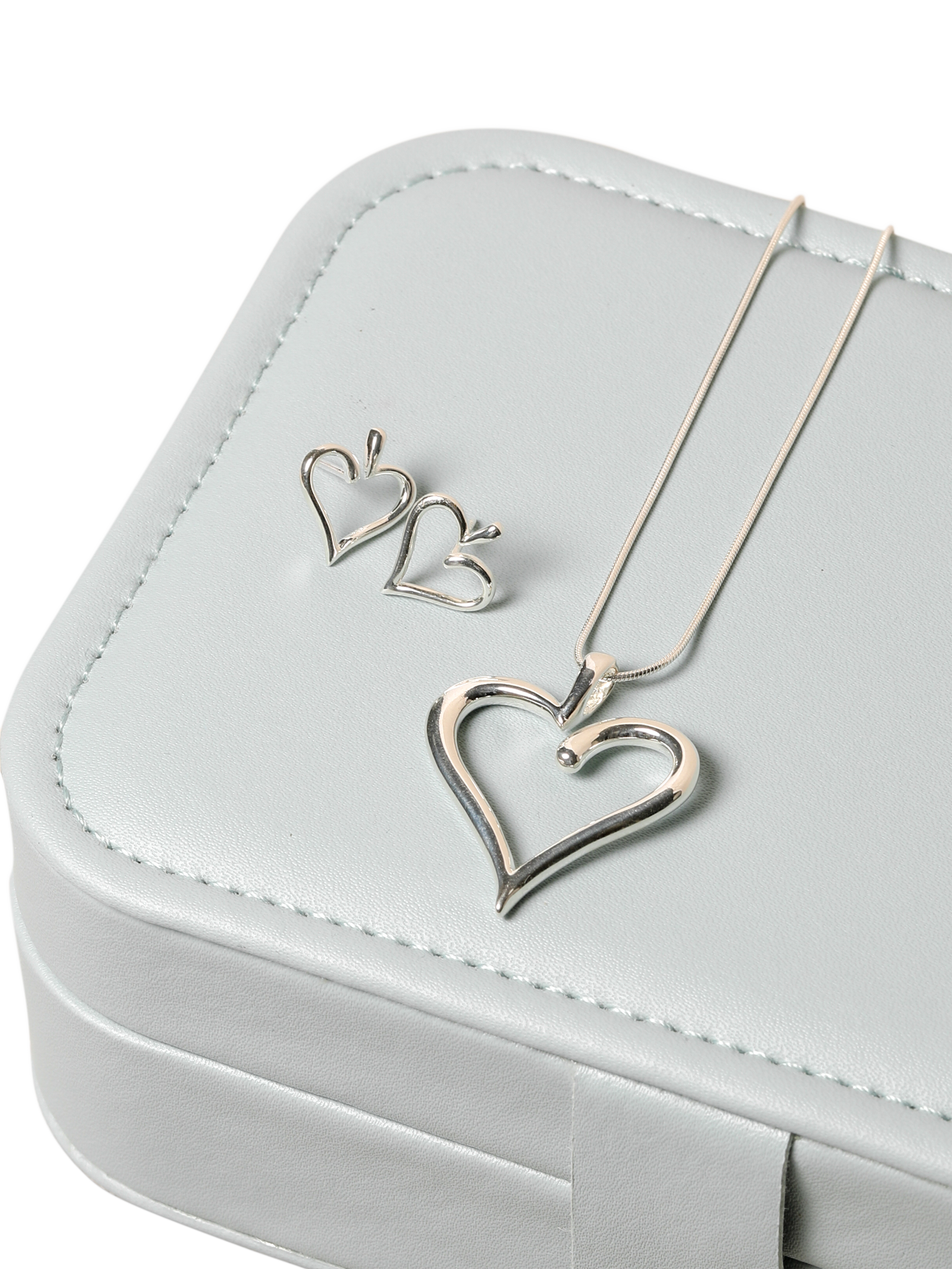 Product image 5 of 5, which shows Simply Silver Polished Open Heart Pendant, Silver