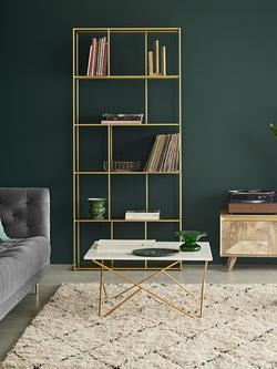 Swoon Aero Wide Shelving Unit, Brass - view 2, Brass