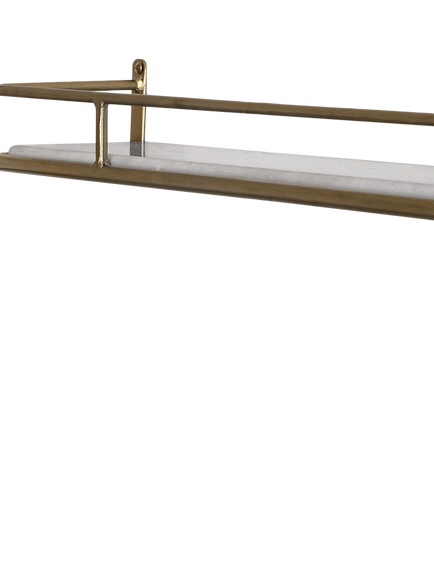 Swoon Connaught Marble Wall Shelf, Brass - view 2, Marble And Brass