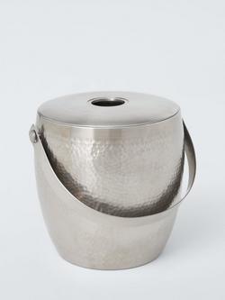 John Lewis Matt Finished Hammered Stainless Steel Ice Bucket, Stainless Steel