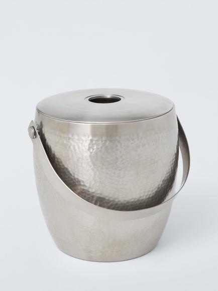 John Lewis Matt Finished Hammered Stainless Steel Ice Bucket, Stainless Steel