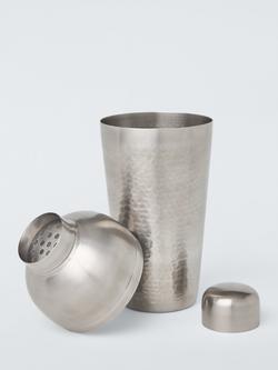 John Lewis Matt Finish Hammered Stainless Steel Cocktail Shaker, 500ml - view 2, Stainless Steel