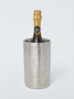 John Lewis Matt Finish Hammered Stainless Steel Wine Cooler - view 2, Stainless Steel