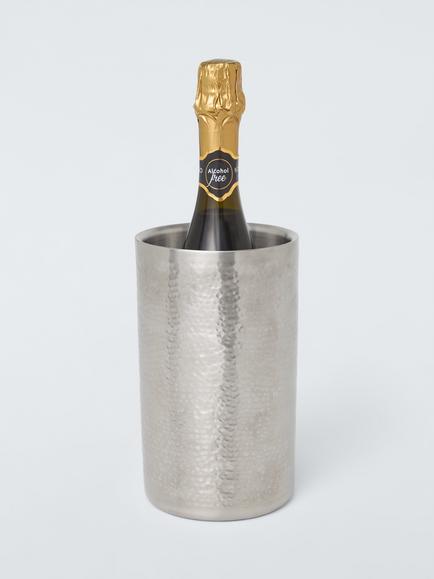 John Lewis Matt Finish Hammered Stainless Steel Wine Cooler - view 2, Stainless Steel