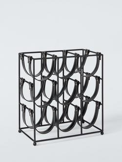 John Lewis Metal Wine Rack, 9 Bottle, Black, Black